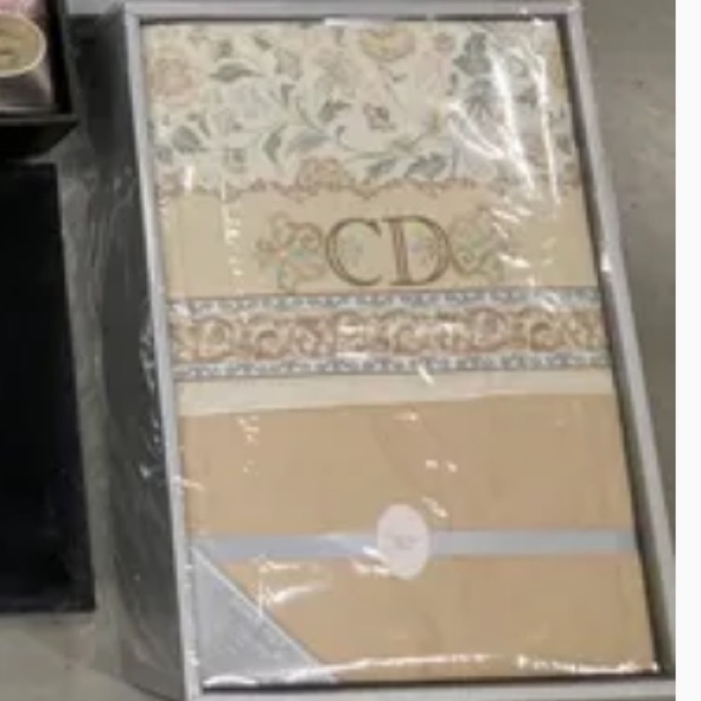 Dior Floral comforter- Cream, Gold, Blue